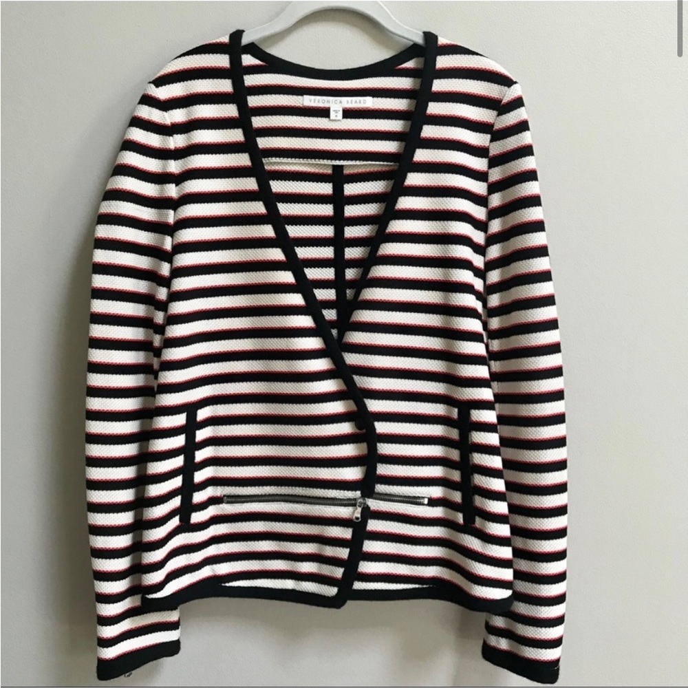 Veronica Beard Striped Knit Jacket Size 8